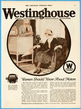 1921 Westinghouse Electric Women Should know About Motors Men Folk Told Us Ad picture