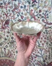 WMF Ikora Silverplate Footed Bowl Six Lobe Scalloped 3 Ball Feet Germany 4.75in picture