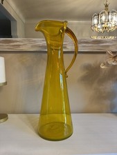 Oversized 18” Mid-Century Blenko #976 Jonquil Yellow Floor Pitcher Read Winslow picture