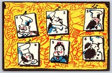 Vintage Ludwig Bemelmans Mural Art Chefs Caricature 1954 picture