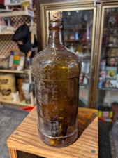 Vintage Original Sanford's Brown Ink Bottle Cork Top Embossed Letters Old One picture