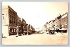 RPPC Sheridan Ave Shenandoah IOWA Classic Cars Vote Ad Banner VINTAGE Postcard picture