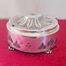 Pairpoint Mfg. & Co.  Repousse Art Nouveau Round Hinged Vanity Box picture
