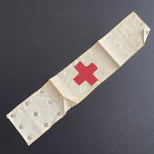 Vintage WW2 Era Original US Army Military Medic Red Cross ARMBAND W/ Klikit RAU picture
