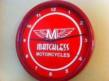 Matchless Motorcycle Logo Garage Mechanic Bar Man Cave Advertising Clock Sign picture