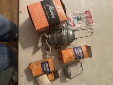 Aladdin Model 23 Oil Lamp Burner& Wick R-230 & Mantle R-150+ Coleman mantles lot picture