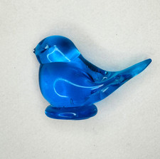 Bluebird of Happiness Signed Leo Ward 1990 Terra Studios Blue Glass Figurine picture