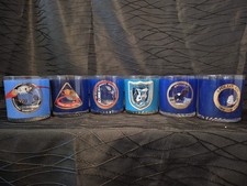 Vintage Houze Art NASA Apollo Mission Glasses Set (6) Lowball Whiskey MCM 7-12 picture