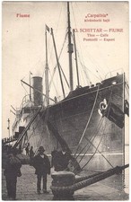 RMS CARPATHIA postcard TITANIC RESCUE SHIP Cunard Line New York FiumeRijeka RRR picture