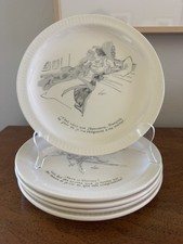 FIVE Vintage French Jacques Faizant Faiencerie de St. Amand Humor Plates , 8”  picture
