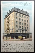 Hotel Victoria Spokane WA Postcard 1907 Horse Carriage Early Spokane View picture