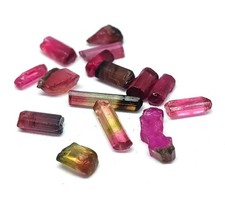 16.40 Ct AAA Quality Multi Tourmaline Raw Rough Crystal Loose Gemstone 7-14mm picture