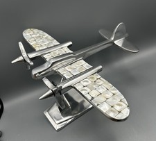 Pottery Barn Aviation Airplane Mother of Pearl Inlay Desk Model Stand picture