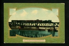 Train Railroad postcard DL & WRR Bridge Newark, New Jersey NJ Vintage picture