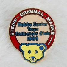 Vtg 1989 Hobby Center Toys Collectors Club Member Pin Steiff Teddy Bear picture