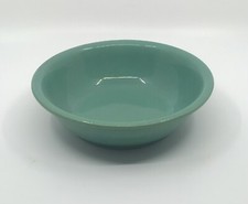 Vintage Shallow Pottery Bowl, Turquoise, Arts & Crafts Deco picture