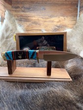 2001 Vintage Buck 692  Custom Knife Mint Walnut Case Silver Coin Brass Plaque picture