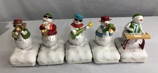 Hallmark Snowman Band Wireless 5pc Complete Set Trombone Tony Christmas Figures picture