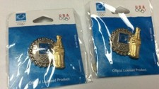 Collectible Athens 2004 Olympic Coca Cola pin, hat pin,lot of 2, brand new T1271 picture