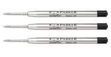 3 Genuine Parker Quink Flow Ballpoint Pen Refills, MADE IN FRANCE, Sealed Packs picture