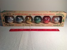 Rare Vintage boxed set Bradford Plastic Sparkling Cut Crystal Ornaments picture