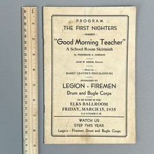 Vtg 1935 Good Morning Teacher Play Program Elks Ballroom Monongahela PA History picture