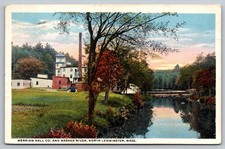 Vintage Postcard Merriam Hall Co. Nashua River North Leominster MA Industry picture