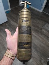 Brass Pyrene Heavy Vehicle Fire Extinguisher Pump Empty Vintage Art Deco Heavy picture