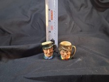 vintage miniature character or Toby jug from Royal Doulton, made in England pair picture