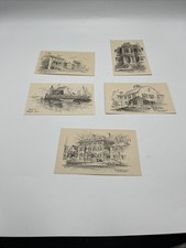 Vintage Postcards Jas F Murray Lot Of 5 Hand Drawn Cards Of Historical Landmarks picture