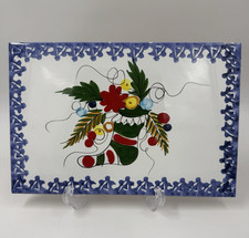 Large Zanolli Hand Painted Ceramic Christmas Trivet - Made in Italy picture