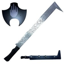 Uruk-hai Battle Scimitar Replica - Fantasy Movie Style Sword with Wall Plaque picture