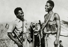 Two Members Of The Papuan Infantry Battalion 1944 OLD PHOTO picture