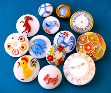 Vintage Glass Picture Buttons picture