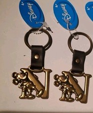 6 NEW Letter N DISNEY Mickey Mouse Initial Keychain Brass Bronze Color Monogram picture