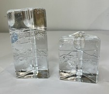 Timo Sarpaneva Arkipelago Candlestick Holders Set Of 2 Iittala Finland Glass Art picture