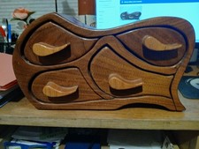 Tsunami Wooden Jewelry Trinket Box Handmade by Roger Mink picture