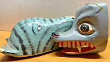 Vintage Hand Carved Wooden Tribal Mexican Mask Pair Folk Art Small 4
