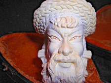 🔴UNSMOKED ARTIST ISMAIL OZEL MEERSCHAUM PIPE HAPPY WISE ORIENTAL MAN BEARDED picture