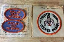 1970’s Era New Old Stock Risqué Naughty Patches “stretch Your Coffee Break” picture