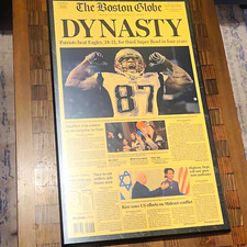 New England Patriots 2005 Super Bowl XXXIX “DYNASTY” Boston Globe Wood Plaque picture