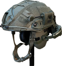 High Cut UHMWPE Tactical IIIA Ballistic Combat Helmet w/ Elec Earmuffs Large OD picture