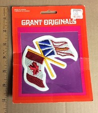 NIP Vintage Canada Newfoundland Labrador Crossed Flags Patch Badge Emblem picture