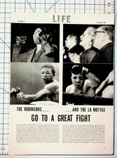 1951 LIFE Magazine Boxing Sugar Ray Robinson vs Jake LaMotta Fight Article picture
