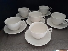 6 Syracuse China Shelledge CUPS and SAUCERS picture