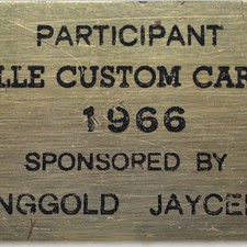 1966 Custom Car Show Danville Virginia Ringgold Jaycees Participant Plaque Metal picture