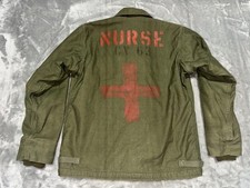 Vtg US Navy A-2 Cold Weather Deck Jacket Nurse Painted Size  Medium picture