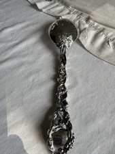 Vintage Godinger Ornate Grapevine Handle Silver Plate Serving Spoon 11