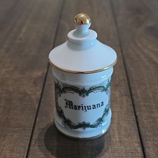 RARE Vintage Limoges Apothecary Jar Mary Jane Jar With Lid  picture