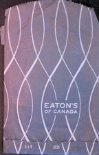 Eaton's of Canada Paper Shopping Bag 1950s Lattice Design Toronto picture